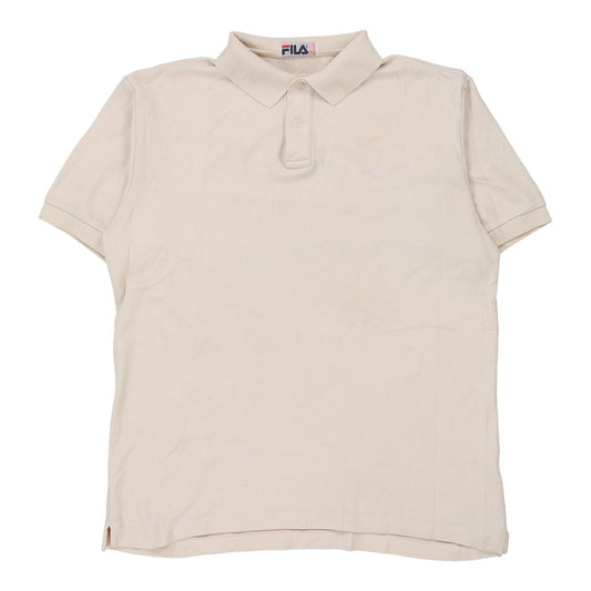 Vintage Fila Polo Shirt - 2XL Cream Cotton