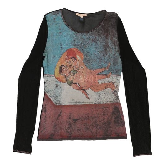 Vintage black Roberto Cavalli Mesh Top - womens x-small