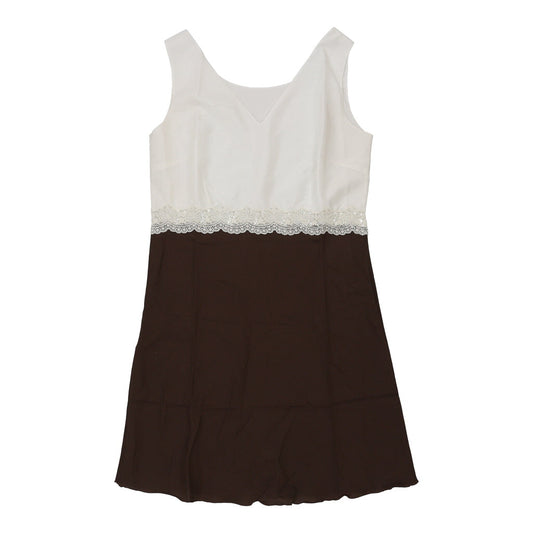 Vintage Unbranded Dress - Large Brown Polyester Blend