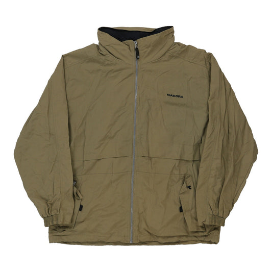 Vintage Diadora Jacket - XL Khaki Polyester