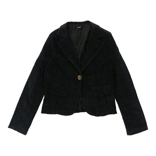 Vintage Unbranded Embroidered Blazer - Medium Black Cotton