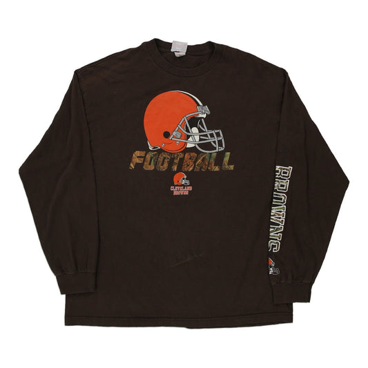 Vintage brown Cleveland Browns Nfl Team Apparel Long Sleeve T-Shirt - mens x-large