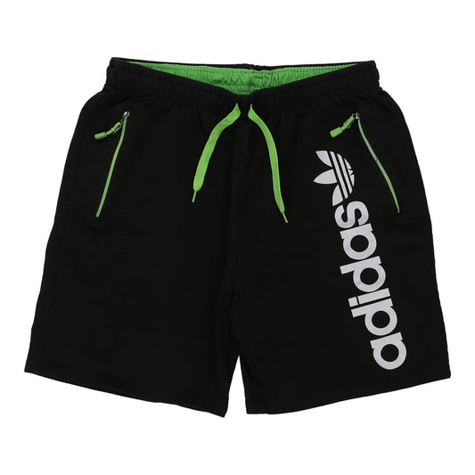Vintage Adidas Spellout Sport Shorts - Large Black Cotton