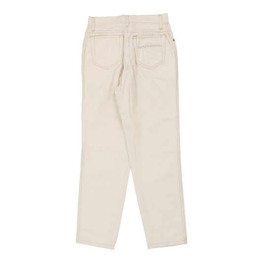 Vintage Roccobarocco Trousers - 28W UK 8 Beige Cotton