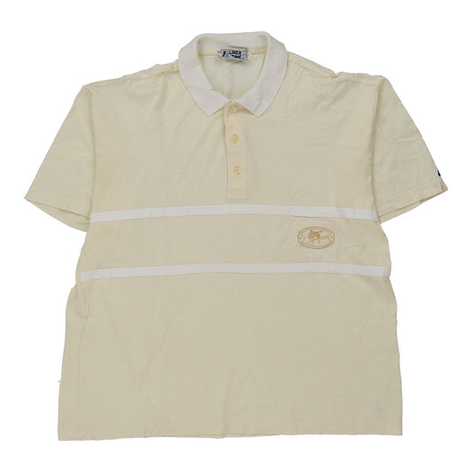 Vintage yellow 1970's Linea Time Polo Shirt - mens large