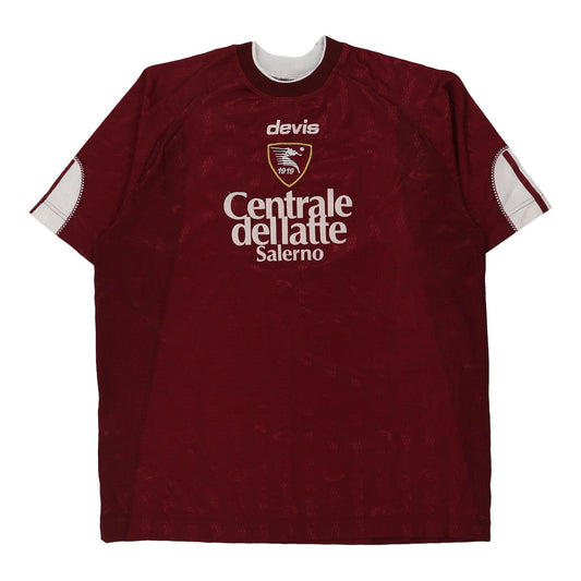 Vintage burgundy Salerno Devis Football Shirt - mens xx-large
