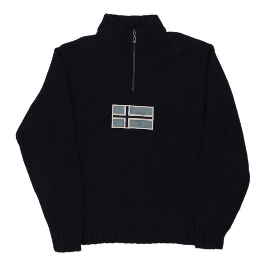 Vintage navy Principi 1/4 Zip - mens x-large
