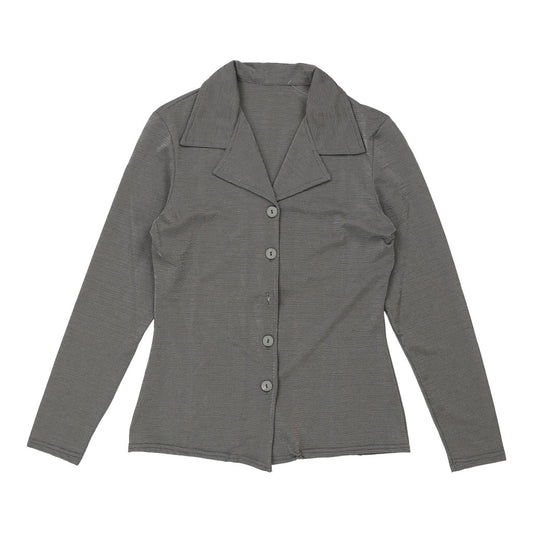 Vintage Unbranded Shirt - Small Grey Polyester