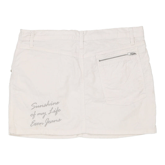 Vintage white Exen Jeans Skirt - womens medium