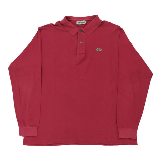 Vintage pink Lacoste Long Sleeve Polo Shirt - mens x-large