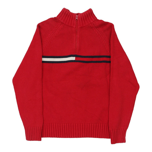 Vintage Age 10 Tommy Hilfiger 1/4 Zip - Small Red Cotton