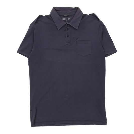 Vintage Guess Polo Shirt - Large Grey Cotton