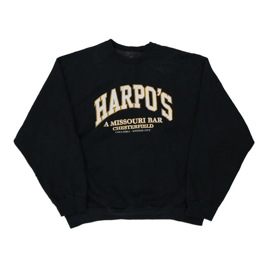 Vintage black Harpo's Missouri Bar Fruit Of The Loom Sweatshirt - mens x-large