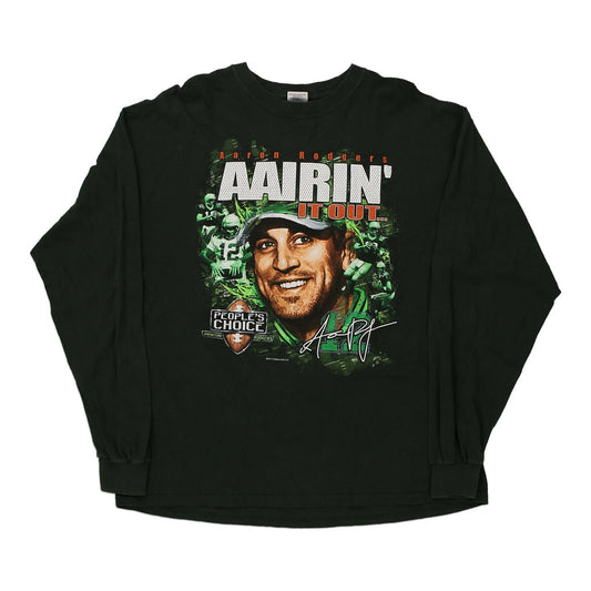 Vintage green Aaron Rodgers Gildan Long Sleeve T-Shirt - mens x-large