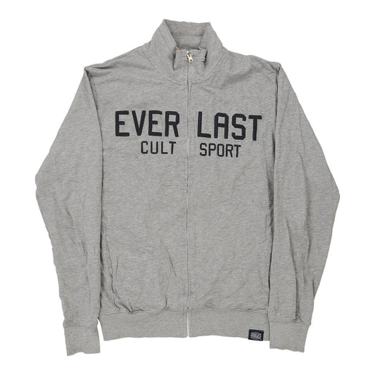 Vintage Everlast Spellout Zip Up - Medium Grey Cotton