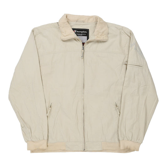 Vintage Champion Jacket - Large Beige Cotton