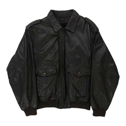 Vintage black Unbranded Leather Jacket - mens large