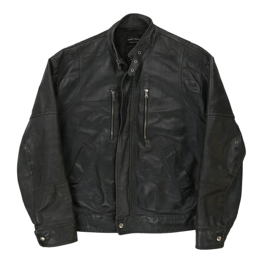 Vintage black Vera Pelle Leather Jacket - mens large