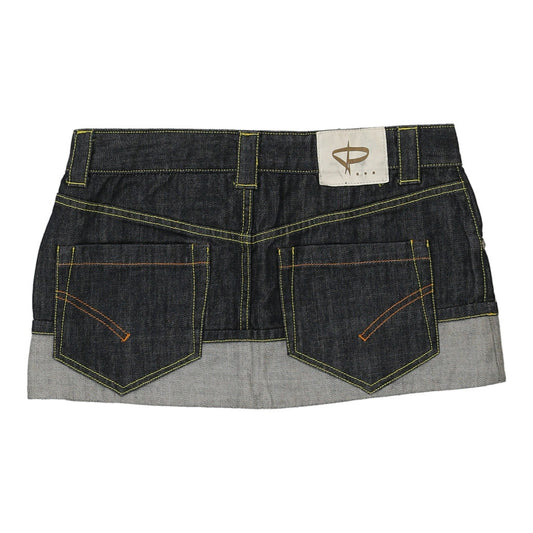 Vintage Unbranded Mini Denim Skirt - 32W UK 12 Dark Wash Cotton