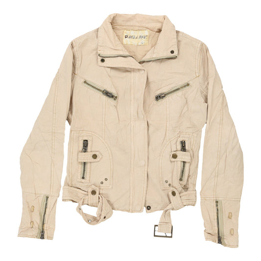 Vintage Unbranded Jacket - Large Beige Cotton