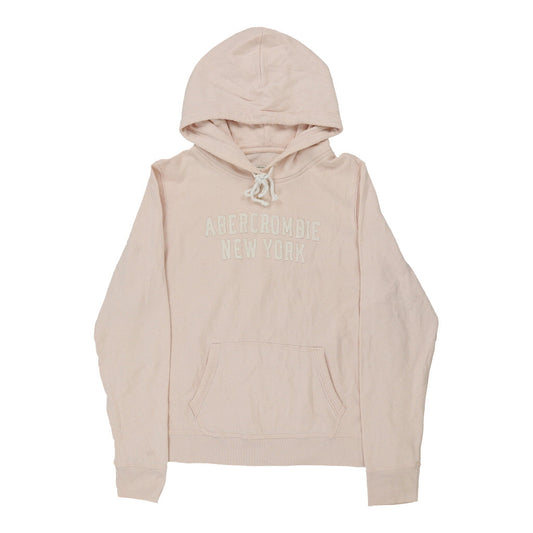 Vintage Abercrombie & Fitch Spellout Hoodie - XL Pink Cotton