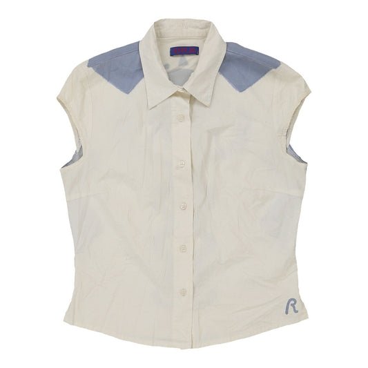 Vintage white Replay Short Sleeve Shirt - womens medium