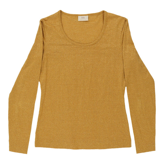 Vintage yellow Sisley Long Sleeve Top - womens medium