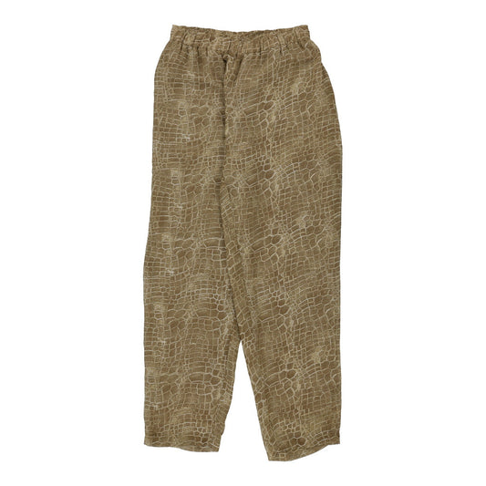 Vintage Etienne De Gresy Animal print Trousers - Medium Green Polyester