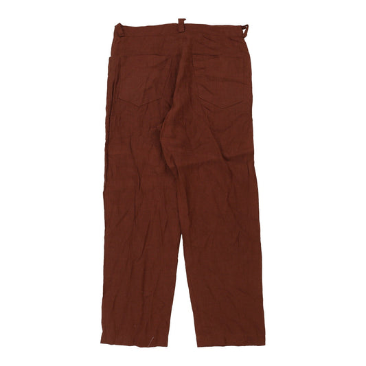 Vintage Unbranded Trousers - 32W UK 14 Brown Cotton