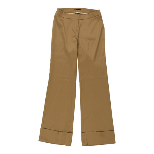 Vintage Sisley Wide Leg Trousers - 28W UK 6 Beige Polyester Blend