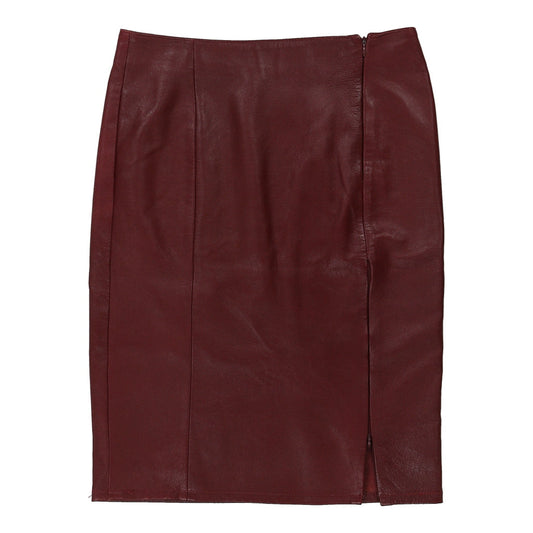 Vintage burgundy Vera Pelle Skirt - womens 32" waist
