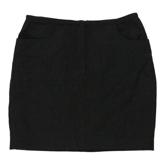 Vintage Carla Carini Skirt - 28W UK 8 Black Virgin Wool