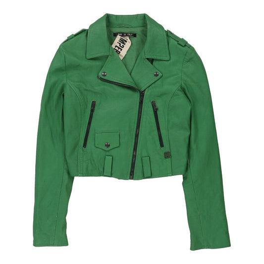 Vintage Five Seasons Leather Jacket - Small Green Leather