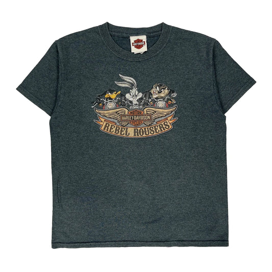 Rebel Rousers Harley Davidson Cartoon T-Shirt - Medium Grey Cotton