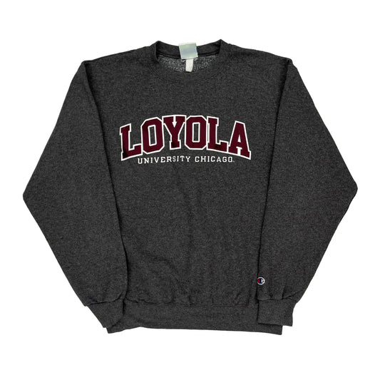 Loyola University Chicago Champion College Sweatshirt - Medium Grey Cotton Blend