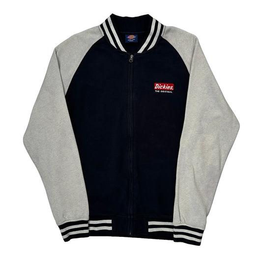 Vintage Dickies Zip Up - Large Grey Cotton Blend