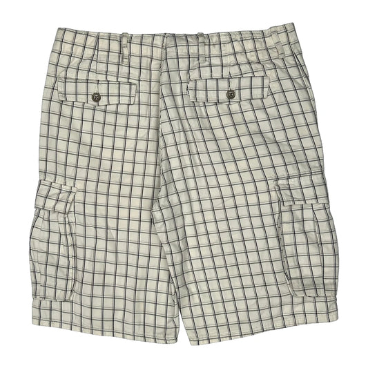 Lee Checked Cargo Shorts - 34W 8L White Cotton