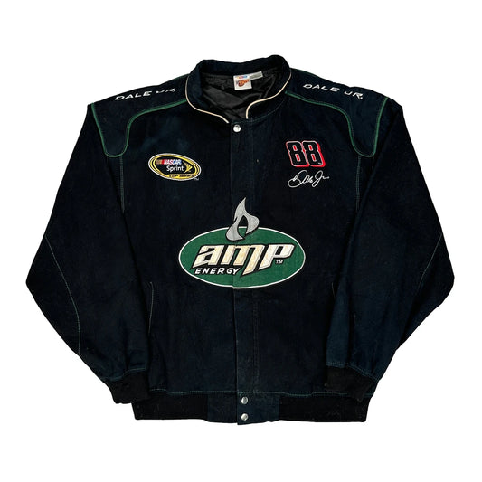 Vintage Dale Jr Winners Circle Nascar Bomber Jacket - XL Black Cotton