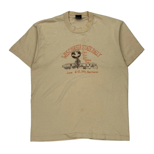 Screen Stars Single Stitch T-Shirt - XL Beige Cotton Blend