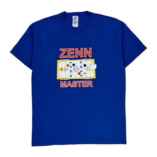 Zenn Master Russell Athletic Graphic T-Shirt - Large Blue Cotton Blend