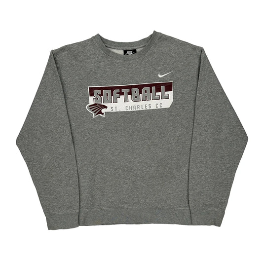 St. Charles Cc Softball Nike Sweatshirt - Medium Grey Cotton Blend