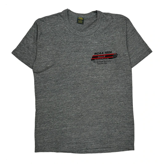 Vintage Ncaa 1984 Division Iii Jerzees Single Stitch T-Shirt - Large Grey Polyester Blend