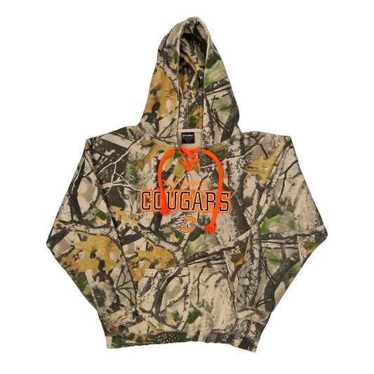 Vintage Cougars In Play Camo Hoodie - Medium Camo Cotton