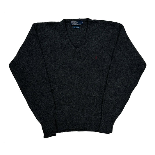Vintage Polo By Ralph Lauren Jumper - XL Grey Wool