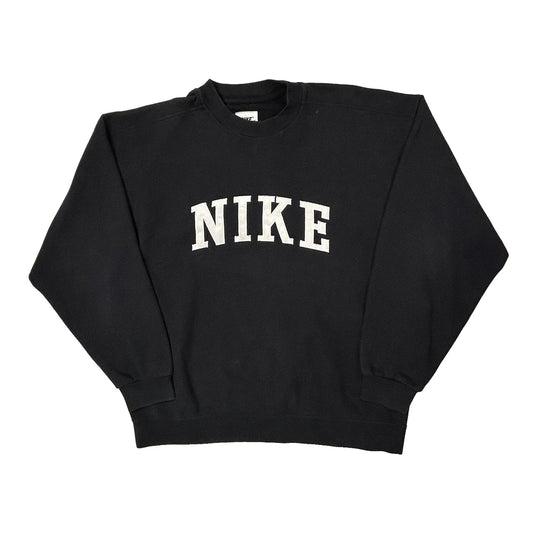 Nike Spellout Sweatshirt - Large Black Cotton