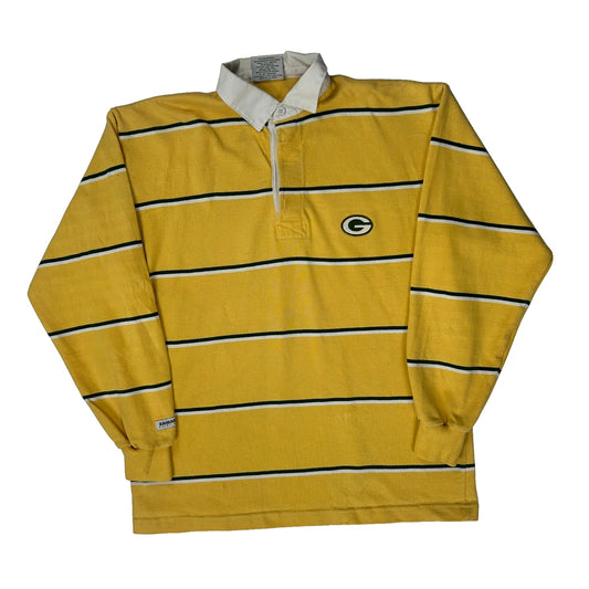 Green Bay Packers Barbarian Striped Rugby Shirt - XL Yellow Cotton