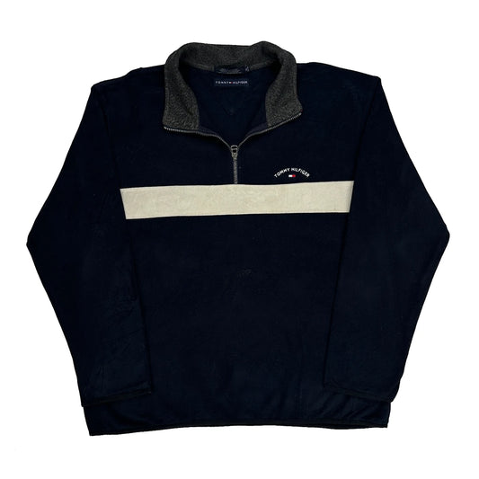 Tommy Hilfiger Striped Fleece - XL Navy Polyester