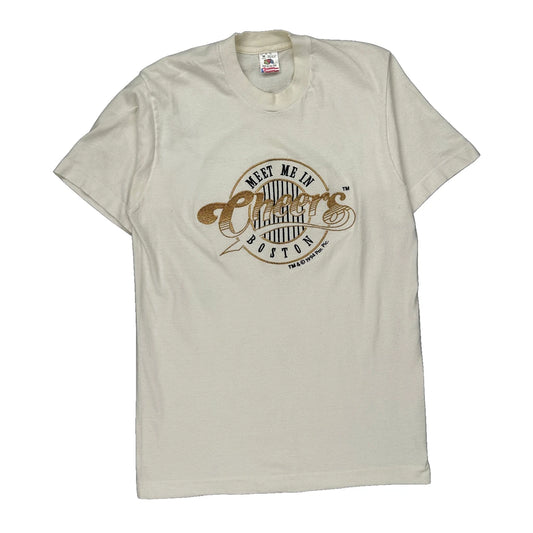 Fruit Of The Loom Single Stitch T-Shirt - Medium Cream Cotton