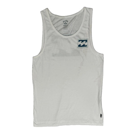 Vintage Billabong Graphic Vest - Medium White Cotton