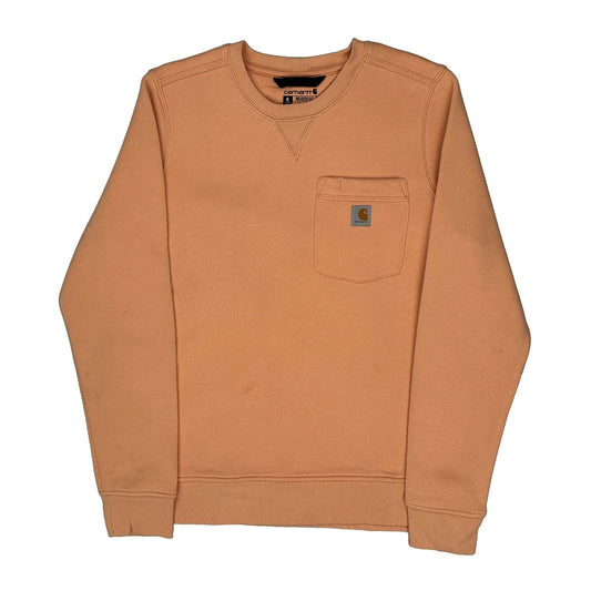 Vintage Carhartt Sweatshirt - Medium Orange Cotton